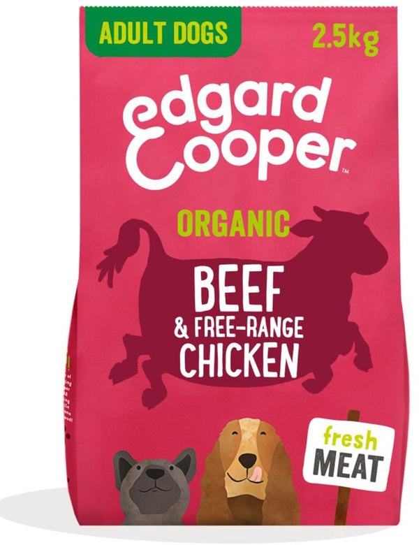 Organic Beef and Chicken Beetroot Coconut & Kale for Dogs 2.5kg, Edgard and Cooper