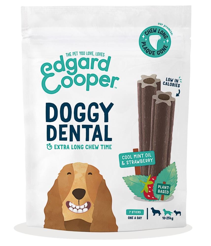 Doggy Dental Strawberry & Mint Medium Dog 7 Sticks, Edgard and Cooper