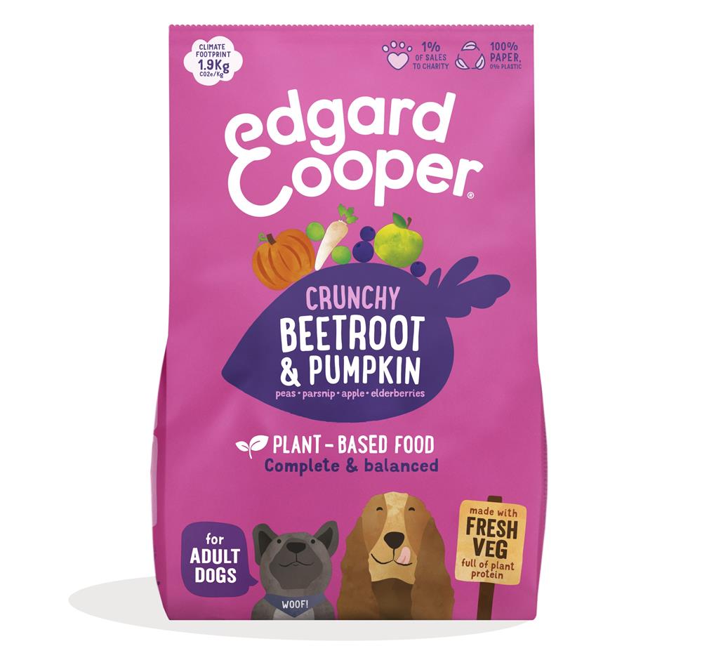 Plant-Based Dog Food with Fresh Beetroot and Pumpkin for Dogs 1kg, Edgard and Cooper