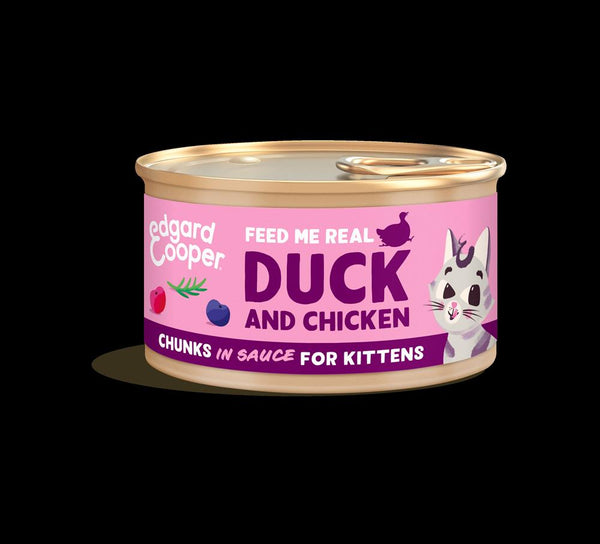 Cat Wet Food - Kitten Chunks - Duck & Chicken 85g, Edgard and Cooper