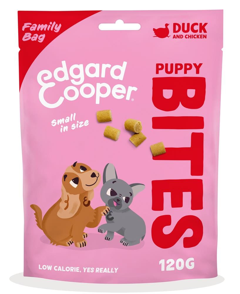 Dog e Puppy Bites - Duck and Chicken 120g, Edgard and Cooper