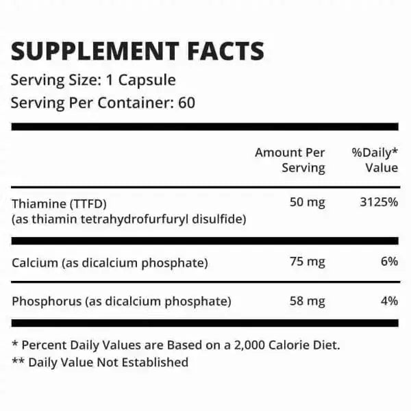 Allithiamina (vitamina B1) 50mg 60 Cápsulas - Fórmulas ecológicas