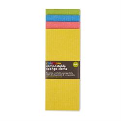 Compostable Sponge Cloths Rainbow - 4 pack, Ecoliving