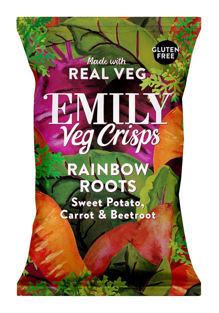 Rainbow Roots Veg Crisps 100g, Emily Snacks