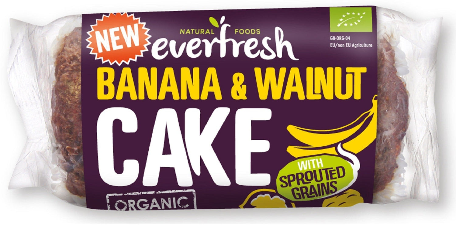 Organic Sprouted Banana & Walnut Cake 350g, Everfresh Natural Foods