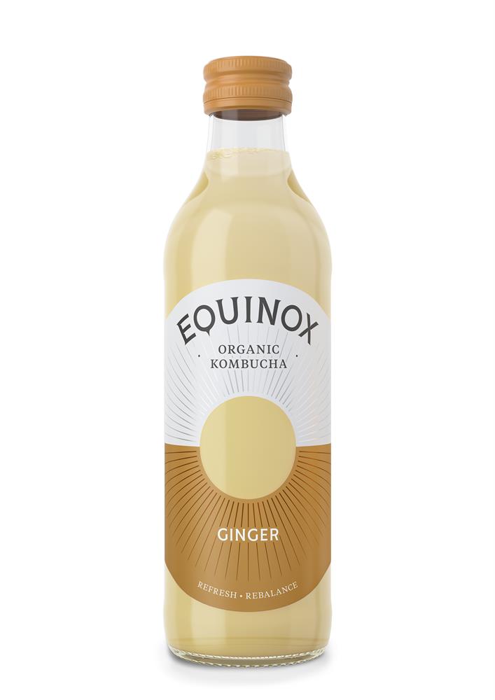 Organic Kombucha Soft Drink with Ginger 275ml, Equinox Kombucha