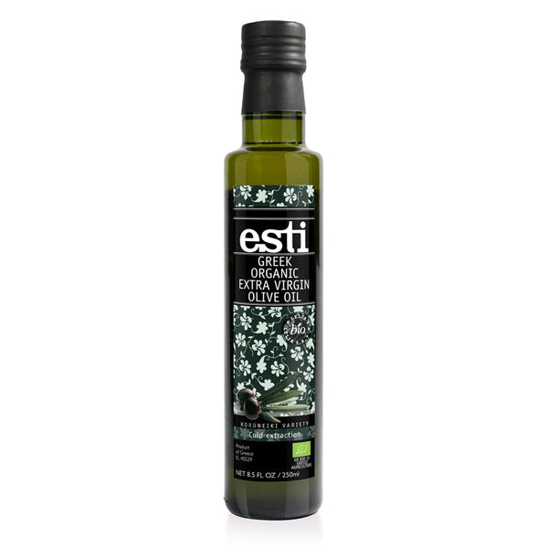 Greek Organic Extra Virgin Olive Oil 250ml Glass Bottle, Esti