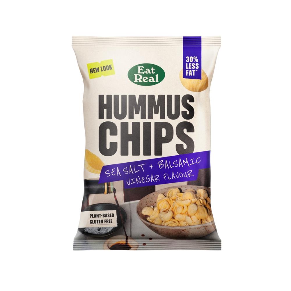 Eat Real Hummus Chips Sea Salt Balsamic Vinegar 110g, Eat Real