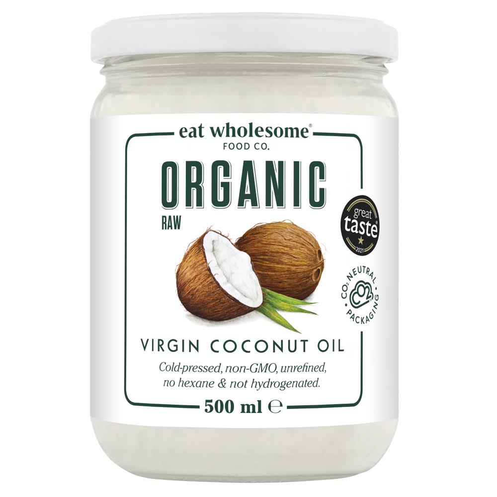 Organic Raw Cold-Pressed Virgin Coconut Oil 500ml, Eat Wholesome