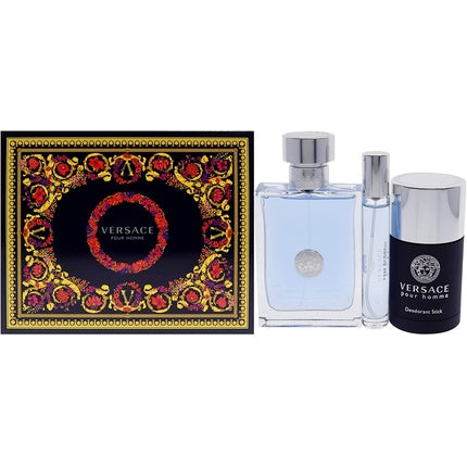 Versace Dylan Blue Pour Homme Gift Set: Eau De Toilette 100ml, Deodorant Stick 75ml, Eau De Toilette 10ml