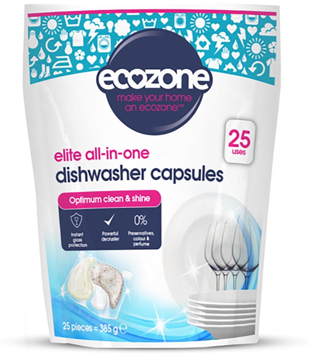 Elite All-in-one Dishwasher Capsules - 25 Capsules, Ecozone