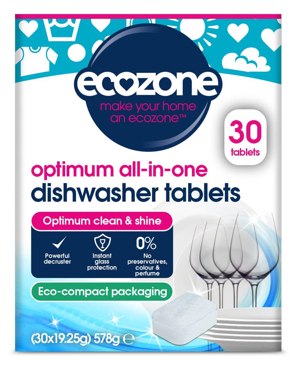 Optimum All-in-one Dishwasher Tablets - 30 Tablets, Ecozone