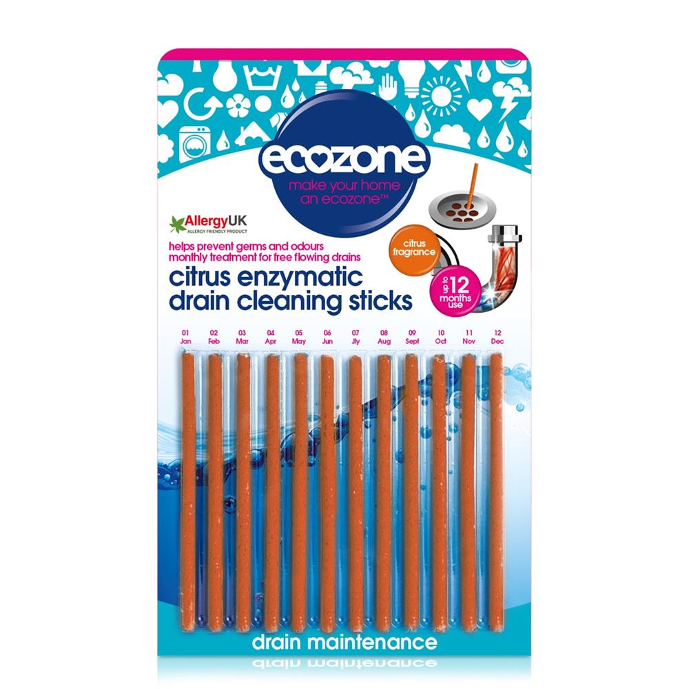 Enzymatic Drain Cleaning Sticks - Citrus 12 Sticks, Ecozone