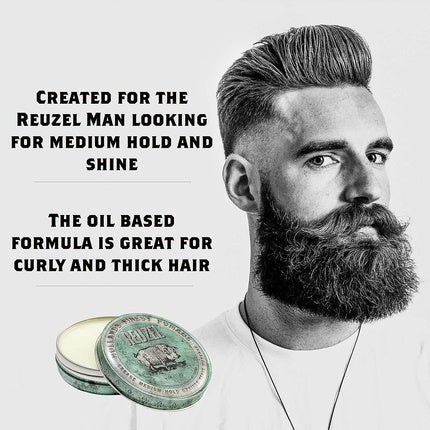 Reuzel Green Grease Medium Hold Pomade Hair Holding Wax For Men 113g