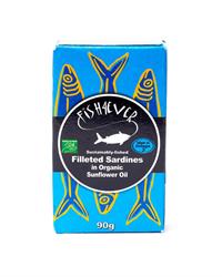 Filleted Sardines in Organic Sunflower Oil 90g, Fish4Ever