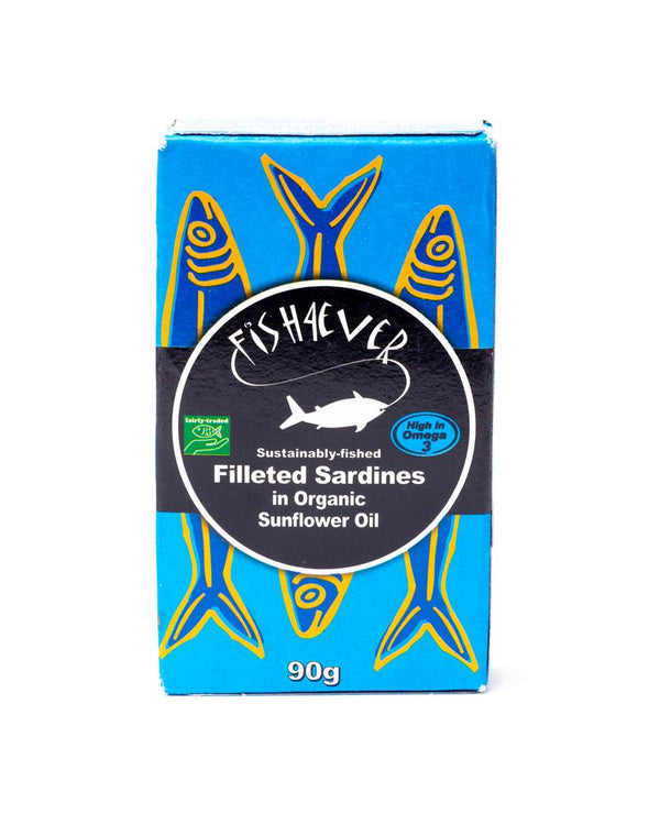 Filleted Sardines in Organic Sunflower Oil 90g, Fish4Ever