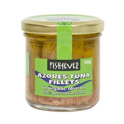 Azores Tuna Fillets in Organic Olive Oil (jar) 150g, Fish4Ever