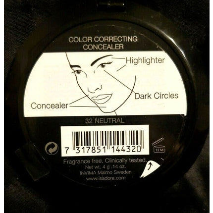 IsaDora Color Correcting Concealer 32 Neutral Fragrance Free from Sweden