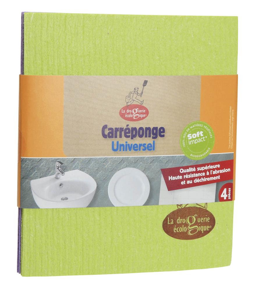 4 Kitchen Cellulose Sponge Pads - Home Compostable, Food Alive