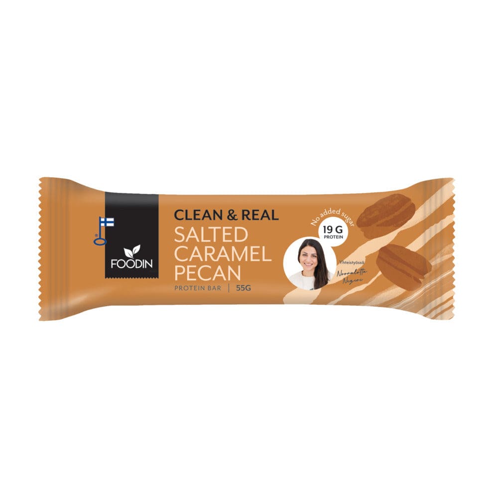 Clean & Real Protein Bar Salted Caramel Pecan 55G, Foodin