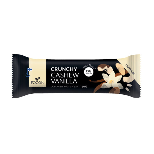 Crunchy Collagen Protein Bar Cashew-Vanilla 50G, Foodin