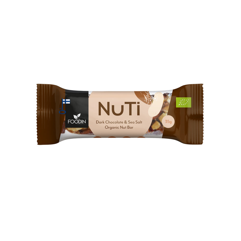 NUTI Almonds Dark Chocolate & Sea Salt 35g, Foodin