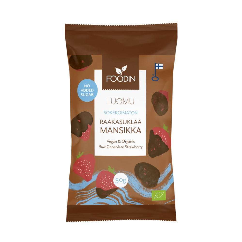 FI Organic Raw Chocolate Coated Strawberry, Foodin