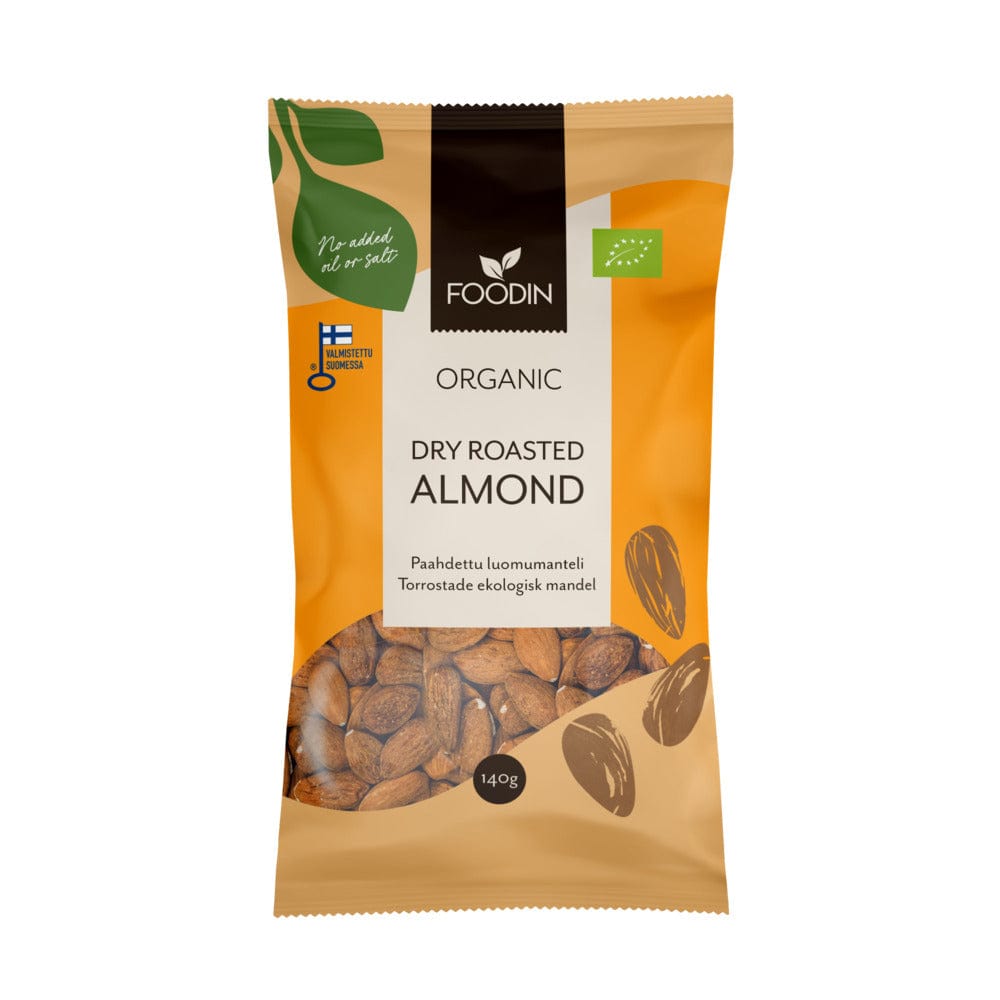 Organic Dry Roasted Almonds 140g, Foodin