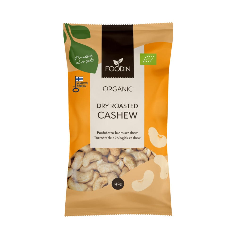 Organic Dry Roasted Cashews 140g, Foodin