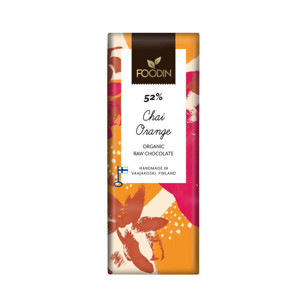 Organic Raw Chocolate Chai-Orange 57% 40g, Foodin