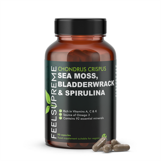 Feel Supreme Seamoss with Bladderwrack and Spirulina | Detox Blend 90 Veg Caps