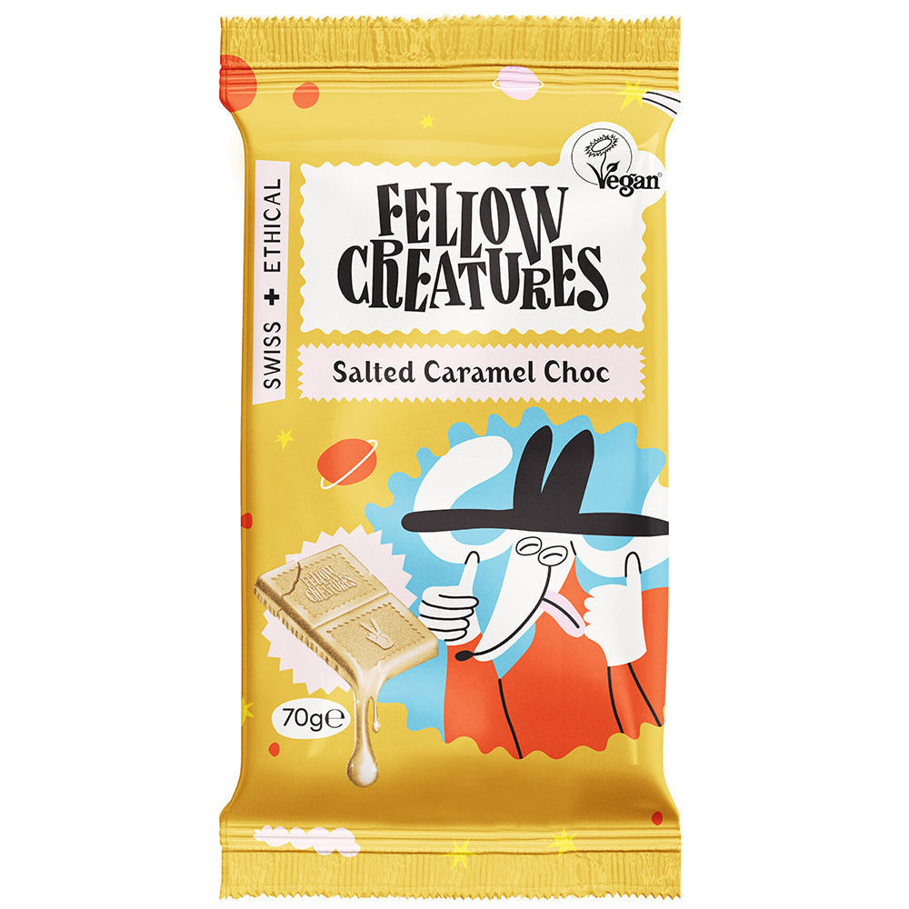 Fellow Creatures Salted Caramel Choc Bar 70g, Fellow Creatures