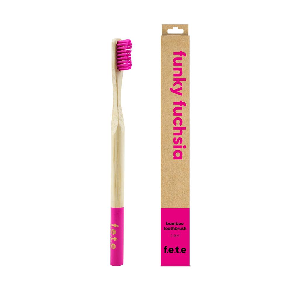 Bamboo Toothbrush Funky Fuchsia - Hot Pink Firm 1 Unit, From Earth to Earth