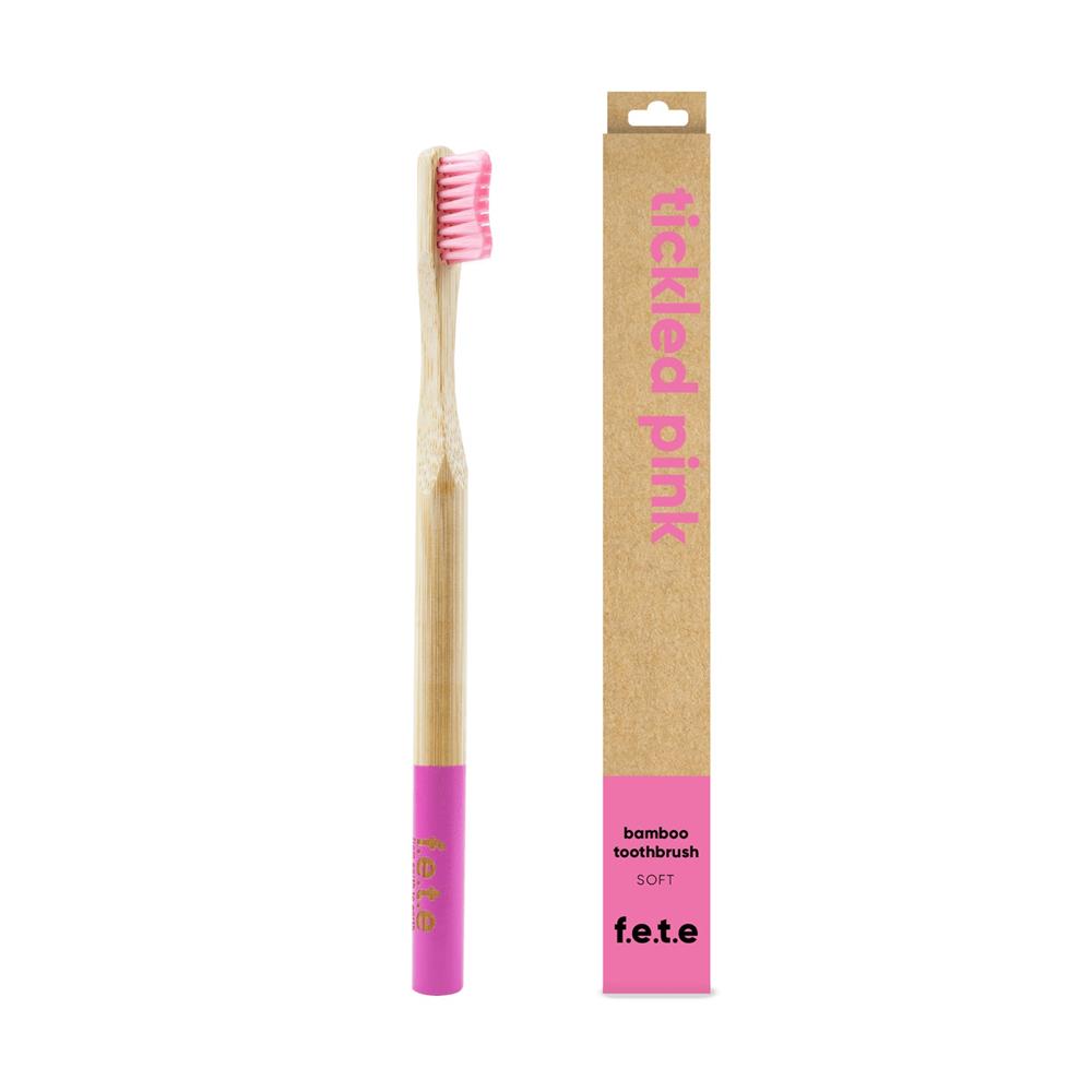 Bamboo Toothbrush Tickled Pink - Pink Soft 1 Unit, From Earth to Earth