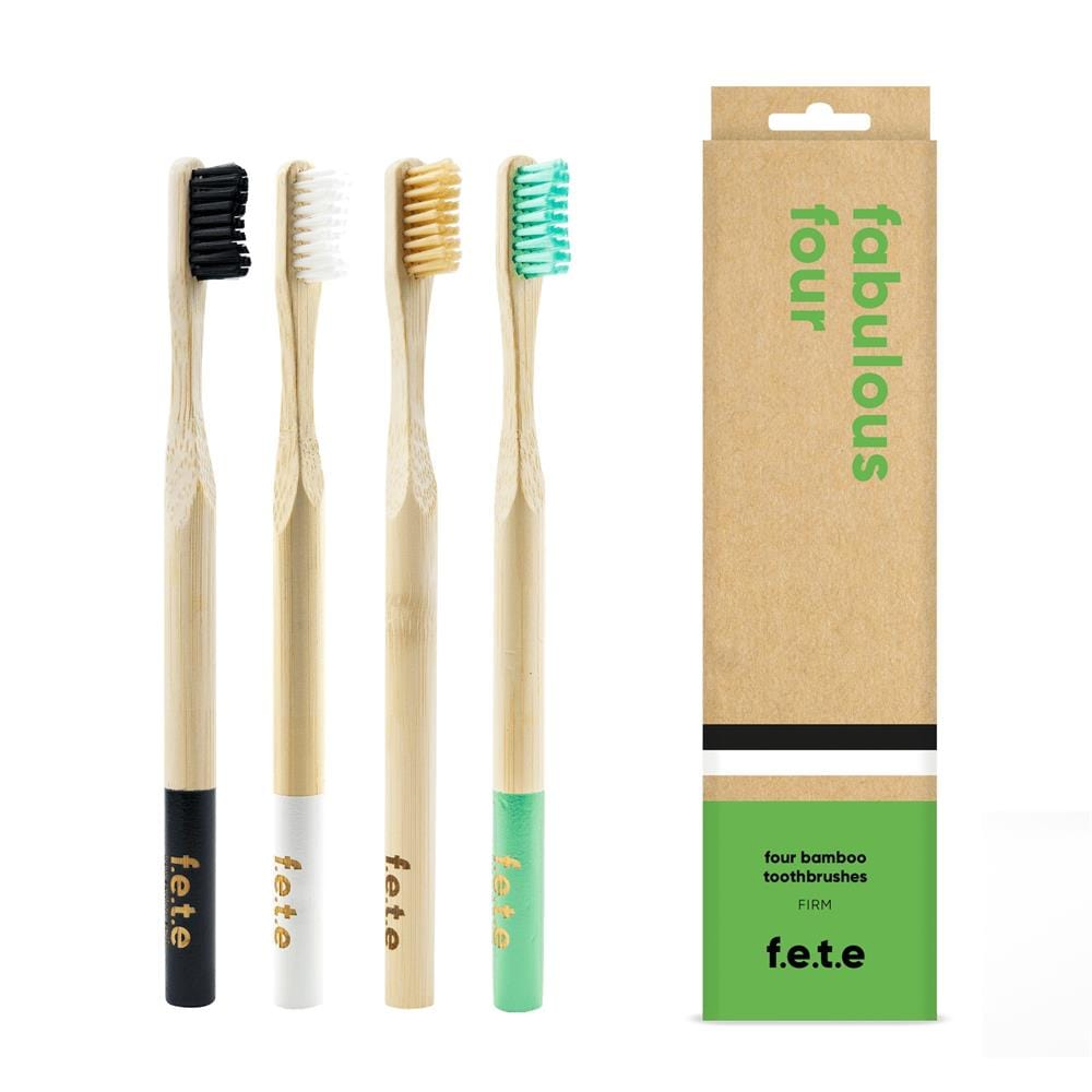 Bamboo Toothbrush Fantastic Family Pack 2x Medium Adult 2x Child, From Earth to Earth