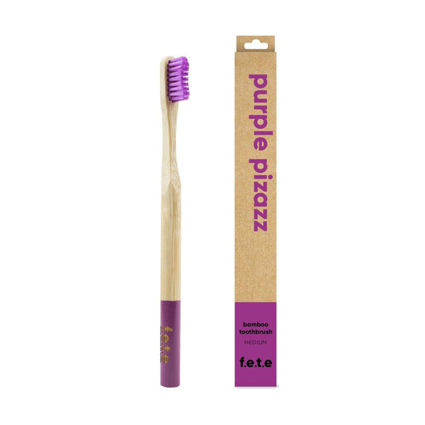 Bamboo Toothbrush Purple Pizazz - Purple Medium, From Earth to Earth