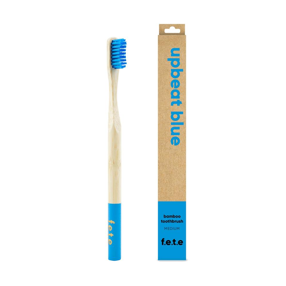 Bamboo Toothbrush Upbeat Blue - Bright Blue Medium 1 Unit, From Earth to Earth