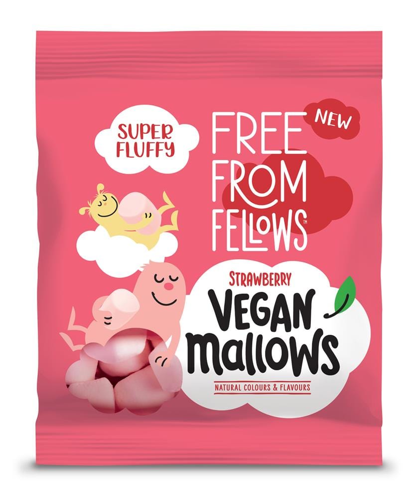 Vegan Strawberry Mallows 105g, Free From Fellows