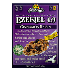 Ezekiel Sprouted Whole Grain Cereal Cinnamon & Raisin 454g, Food For Life