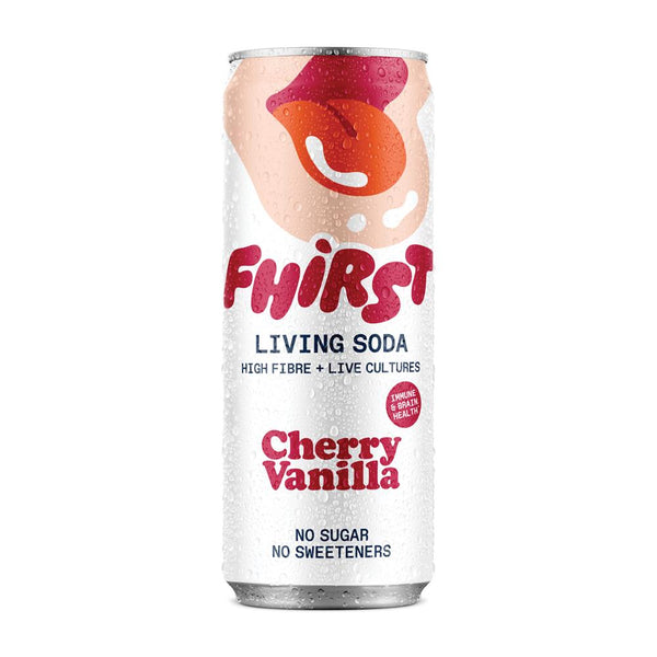 FHIRST Living Gut Soda Cherry Vanilla Probiotic + Prebiotic 330ml, FHIRST