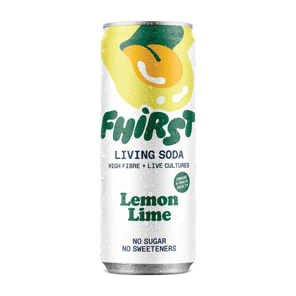 FHIRST Living Gut Soda Lemon Lime Probiotic + Prebiotic 330ml, FHIRST