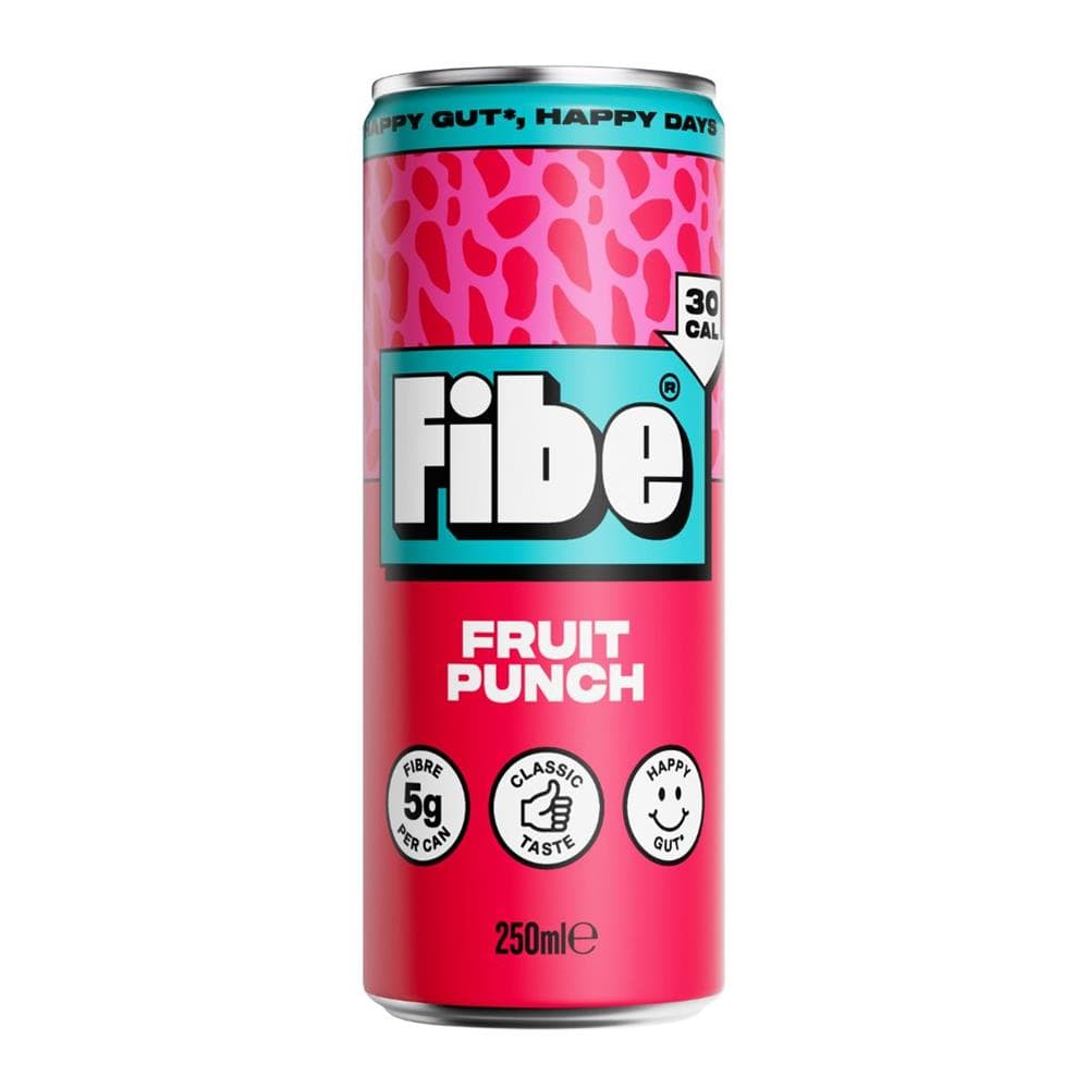 Fibe Prebiotic Soda Fruit Punch 250ml, Fibe Soda