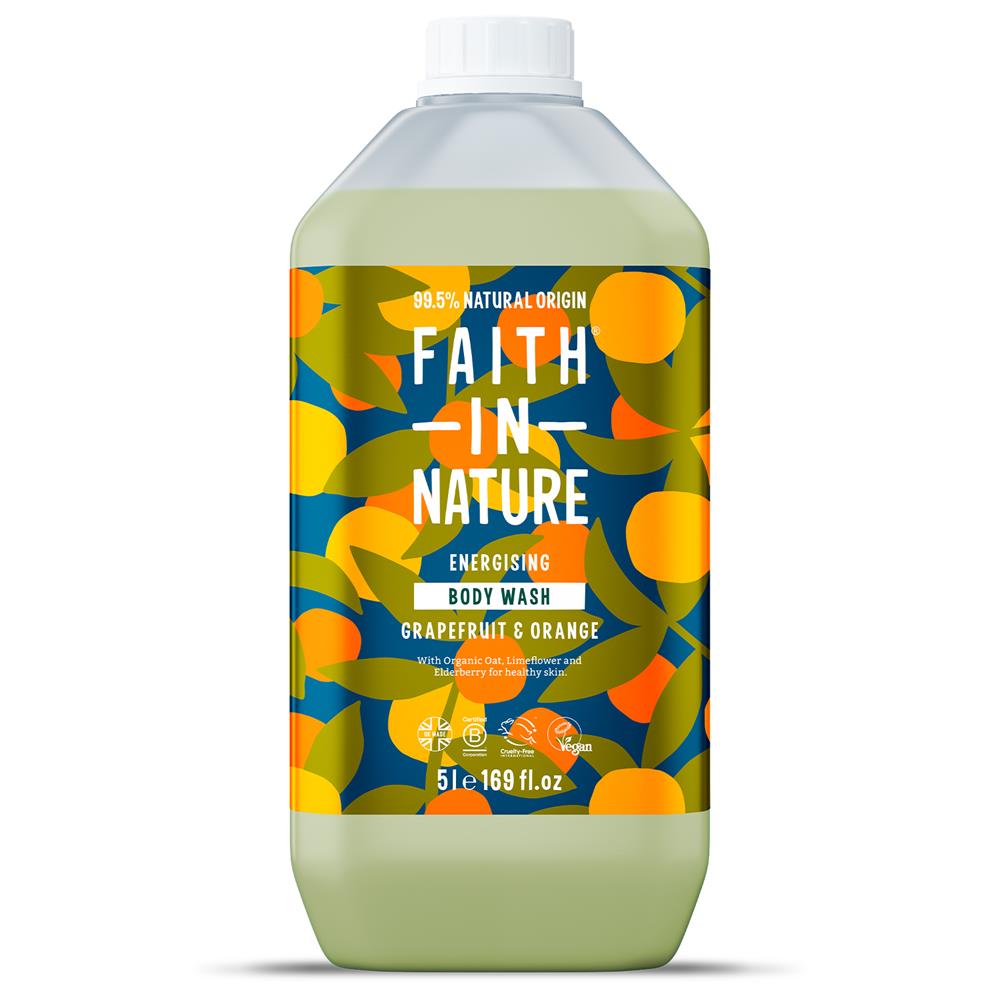 Faith in Nature Grapefruit & Orange Body Wash 5 Litre, Faith in Nature