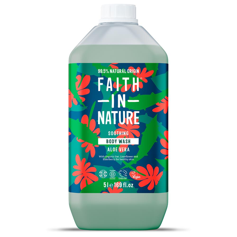 Faith in Nature Aloe Vera Body Wash 5 Litre, Faith in Nature