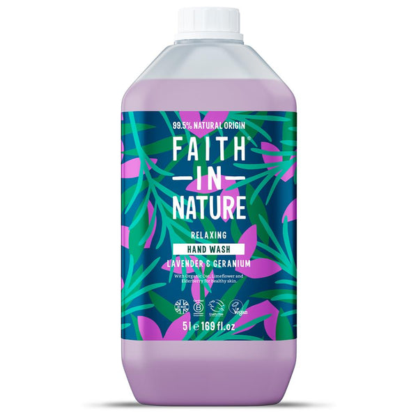 Faith in Nature Lavender & Geranium Hand Wash 5 Litre, Faith in Nature