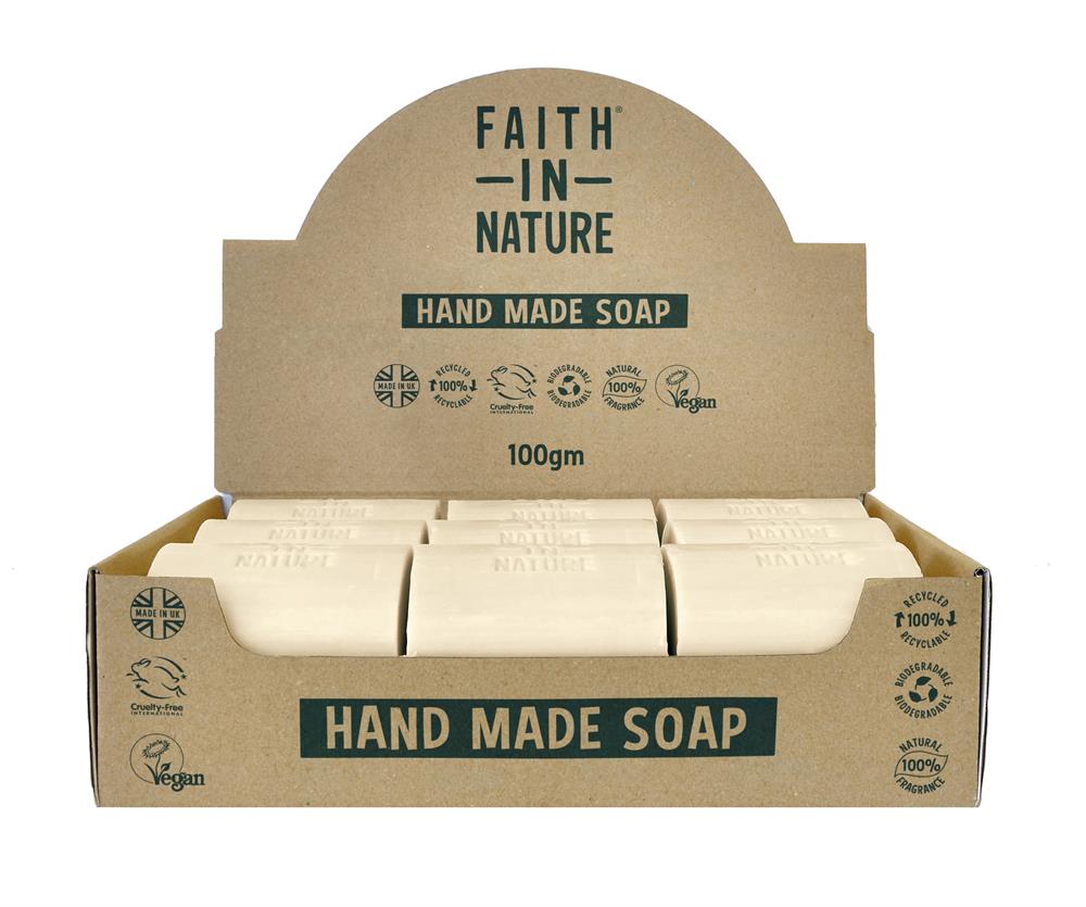 Hemp & Green Tea soap unwrapped x (Full Box of 18), Faith in Nature