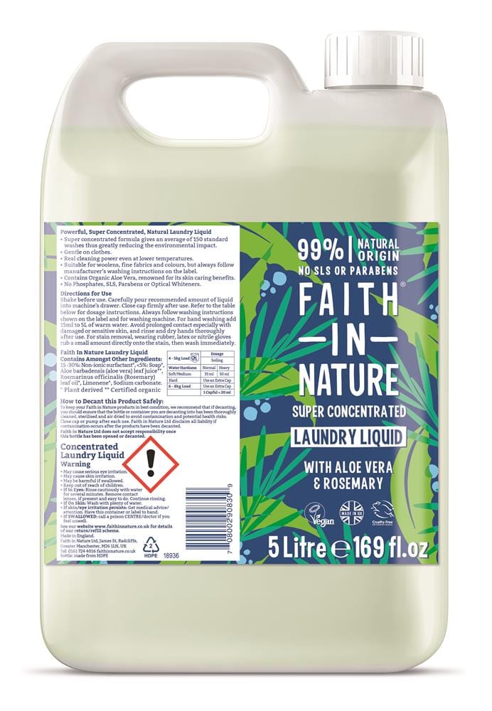 Superconcentrated Laundry Liquid 5Ltr, Faith in Nature