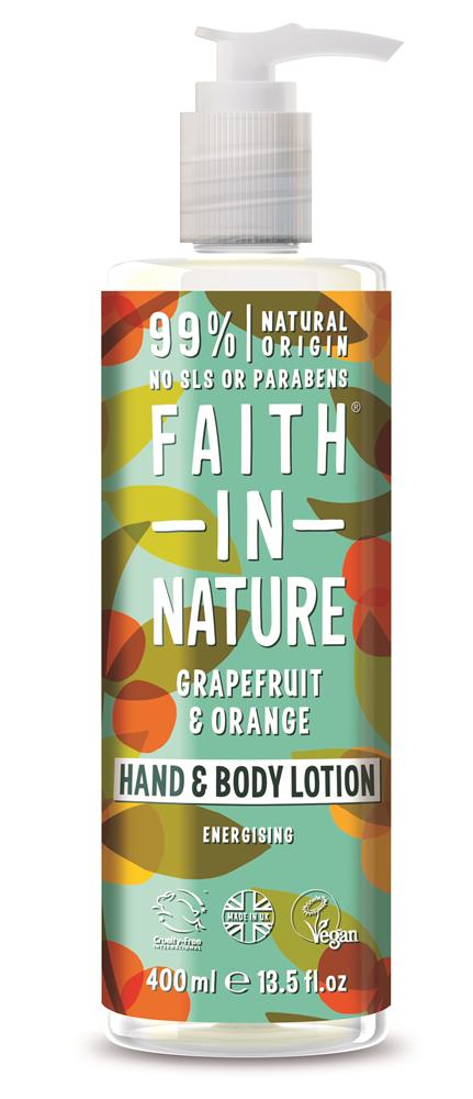 Grapefruit & Orange Hand & Body Lotion 400ml, Faith in Nature