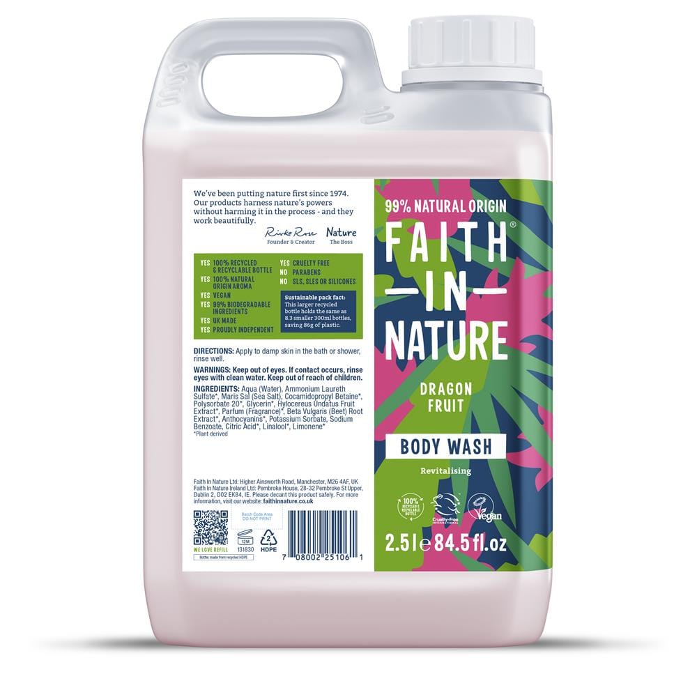 Dragon Fruit Body Wash 2.5Ltr, Faith in Nature