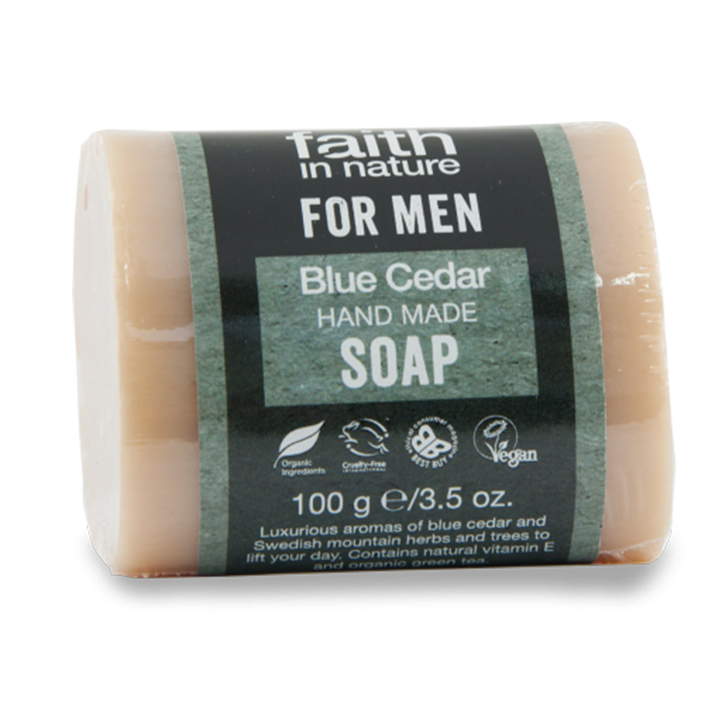 Faith For Men Blue Cedar Soap 100g, Faith in Nature